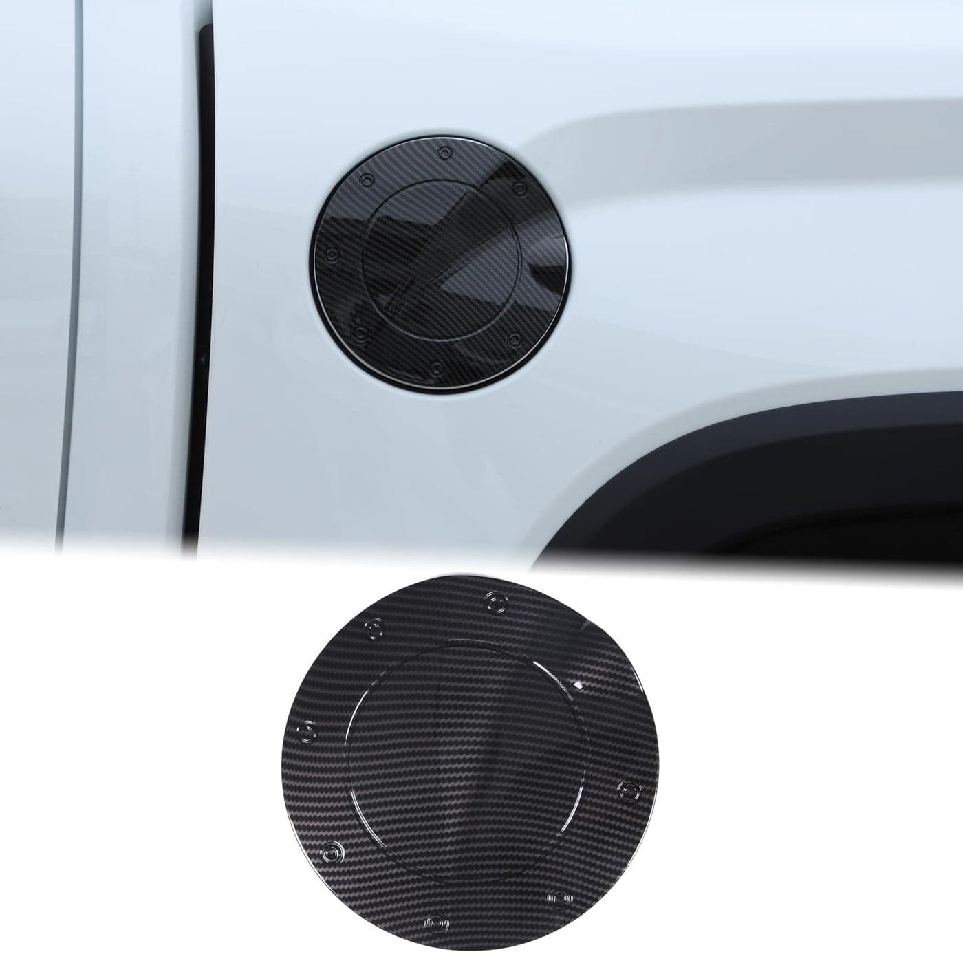 Aunginsy Car Gas Fuel Tank Cap Protect Cover Accessories Compatible with Toyota Tundra 2022 2023 2024 2025 Car Exterior Fuel Tank Cover Oil Gas Cap Door Trim