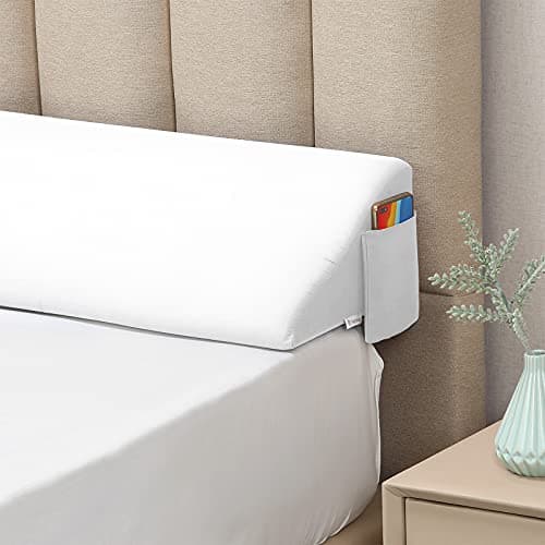 Vekkia Full Bed Wedge Pillow Gap FillerHeadboard PillowMattress Wedge Fill Gap 06 Between Headboard and Mattress White 54x10x6