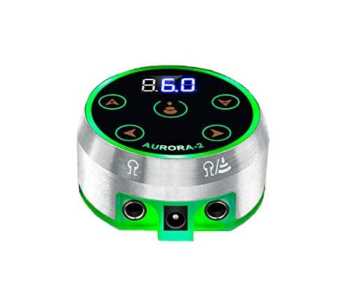 Tattoo Power Supply - Aurora II Power Supply 2nd Gen Colorful Voltage Fits All Tattoo Machine … (Silver)