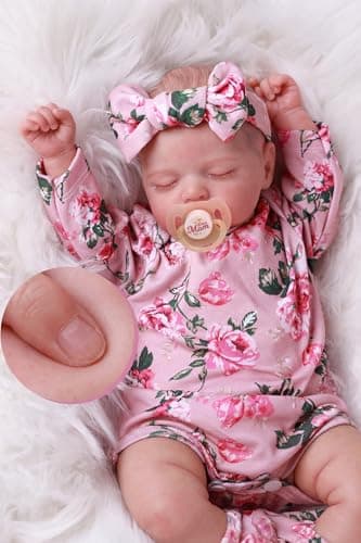 BABESIDE Lifelike Reborn Baby Dolls Sleeping Realistic Newborn Soft Body Real Life Girl Dolls with Accessories Gifts for Kids Age 3 Collection 20 inches