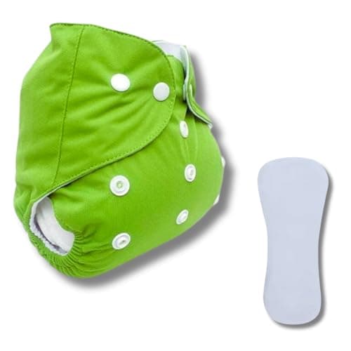 RENIAL Reusable Cloth Diapers For Kids Baby | insert Washable freesize Leakage Proof Cloth Diaper with Quick Dry For Baby Kids | UltraThin pads for babies between 3 months to 3 years (pack of 1) (green)