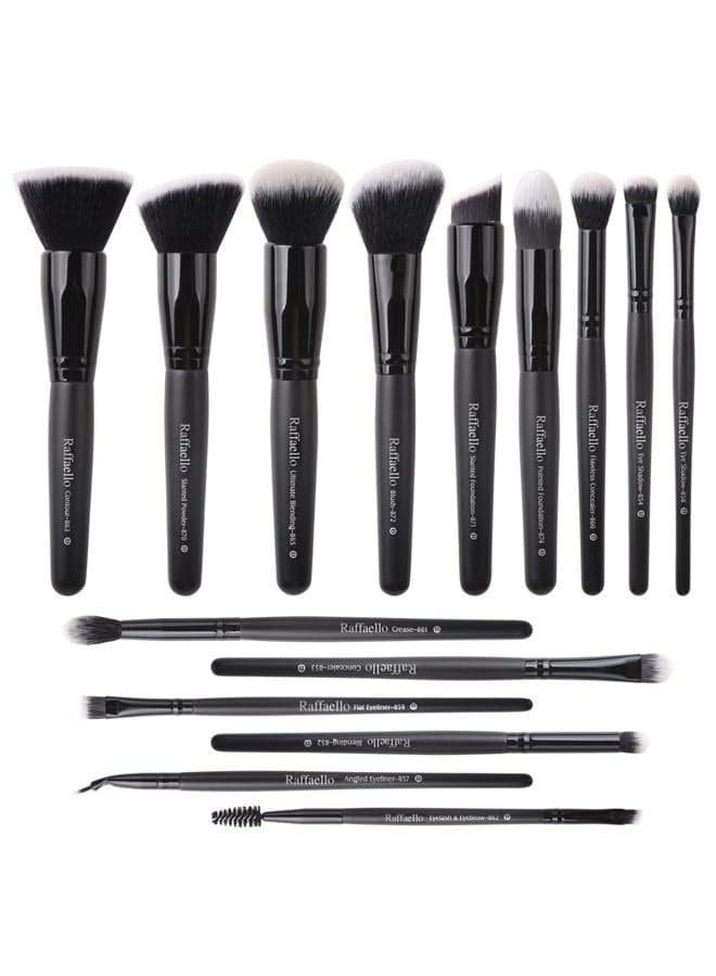 Makeup Brushes 15Pcs Makeup Brush Set Premium Synthetic Powder Foundation Contour Blush Concealer Eye Shadow Blending Liner Make Up Brush Kit