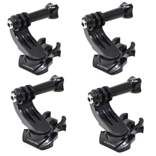 Action Pro 360° Rotatable J-Hook Buckle Vertical Mount Adapter Compatible with GoPro Hero 13/12/11/10/9/8/7/6/5/4, DJI Osmo, Insta360, Yi, SJCAM & Other Action Cameras (Pack of 4)