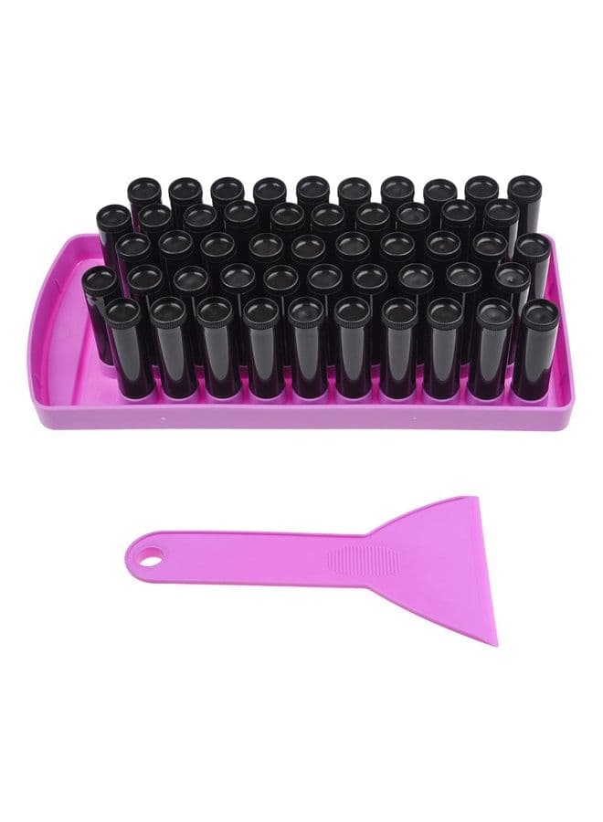 Kare & Kind Lip Balm Filling Tray Kit - 1x Filling Tray, 1x Spatula, 50x Lip Balm Tubes (Black), 50x Writable Sticker (3 colors), 50x Printed Stickers (Transparent) - DIY Homemade Lip Balm - Gift Idea