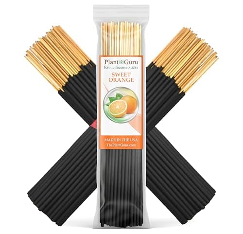 Sweet Orange Exotic Incense Sticks 7 Inch Bulk 1 Bundle 85 to 100 Sticks Natural 7 Long Lasting Aroma That Burns for 30 to 45 Minutes