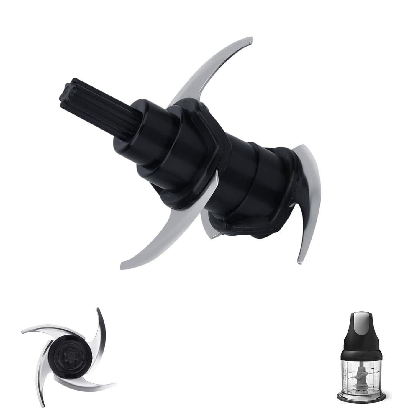 Replacement Blades For Ninja NJ100 NJ110GR NJ100WM Chopper Express Chop Blade Replacement Blades Compatible with Ninja 16Ounce Food Ninja Express Chopper 4 Point Blender Attachment Accessories