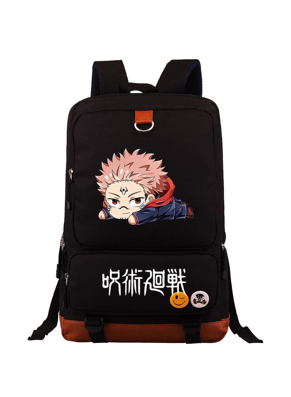 Cartoon Japanese comic Jujutsu Kaisen Teen School Bag Men's and Women's Backpacks Travel Bag, Satoru Gojo / Knotweed Yuhito Printed Personality Casual Sports Backpack