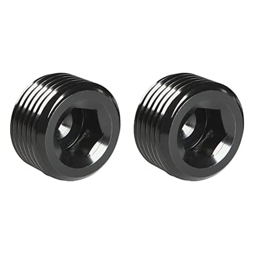 Podavelle 3/8 NPT Male Thread Allen Head Socket Pipe Plug Fitting Aluminum Black, Pack of 2