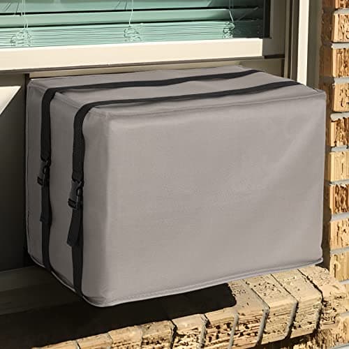 BOLTLINK Window Air Conditioner Covers for Outside Units AC Cover for Outdoor fits up to 215W x 16D x 15H inchesGrey