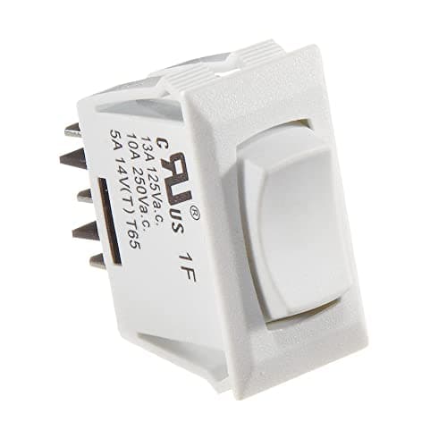 RV Designer S345, Rocker Switch, 10 Amp, Momentary On/Off/Momentary On, SPDT, White, DC Electric