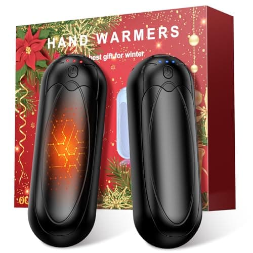 Hand Warmers Rechargeable 2 Pack, 2025 Upgraded Electric Portable Hand Warmers 7000mAh Electric Portable Pocket Heater with 3 Levels Warmth, Gift for Women Men, Black