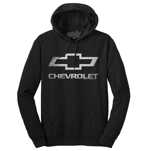 Tee Luv Chevrolet Logo Pull Over Hoodie Soft Touch Hoodie-LG Black