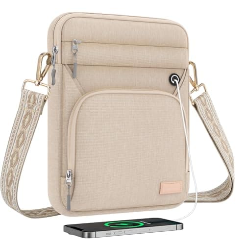 MoKo 9-11 Inch 360° Protective Tablet Sleeve Bag with Earphone Hole & Multi-Pockets, Fits New 11-inch iPad Air M4 2026 & iPadPro 11 M5,iPad A16,iPad10/5/4. 10.9,iPad9/8. 10.2,Tab S8/S9 11, Sand