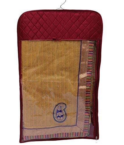Kuber Industries 6 Piece Hanging Satin Saree Bag Maroon SCHM104Standard