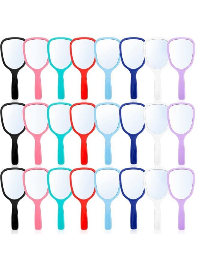 24 Pieces Hand Mirror, Small Handheld Mirror with Handle, Compact Makeup Mirror for Travel, Camping, Daily Use