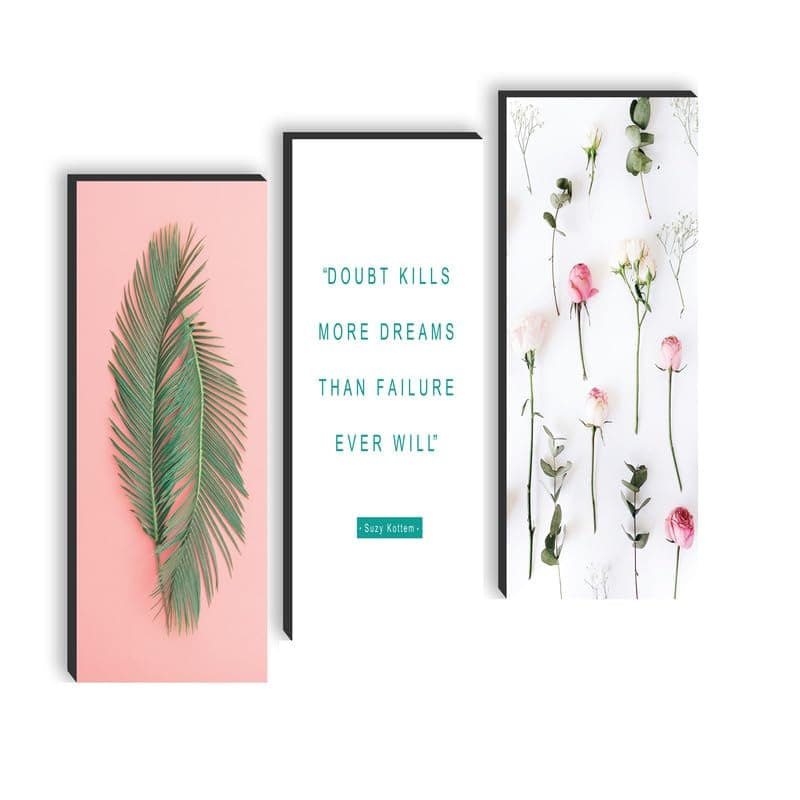 SAF paintings set of 3 Motivational Quote UV textured self adeshive wall painting for home decoration SANF-SJ140