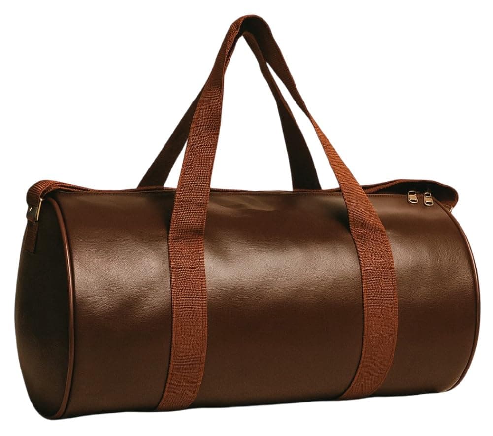 ACORMEK Gym Duffel Bag Unisex PU-Leather Shoulder & Cross-Body Gym Bag |Kit Bag|Sports Fitness Bag|Gym Bag with Adjustable Strap Leatherette for Sports and Travel Bag (Brown)