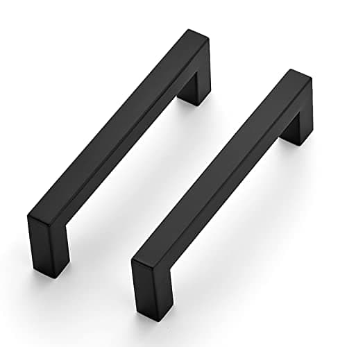 Ravinte 12 Pack 4-1/2 Inch Square Cabinet Handles - Matte Black Drawer Pulls - Kitchen Hardware for Cabinets, Cupboards, Drawers