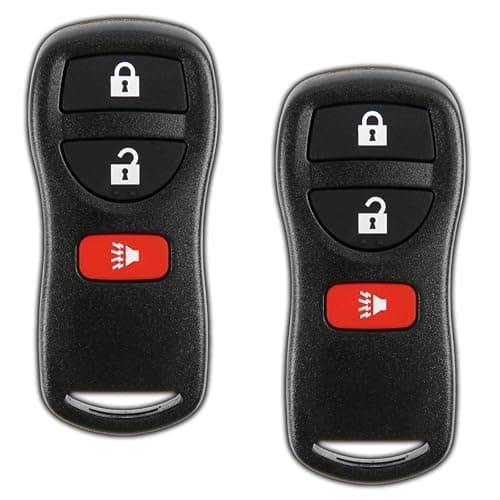 2X KeylessOption Key Fob for 2002 2003 2004 2005 2006 2007 2008 2009 2010 2011 2012 2013 2014 2015 2016 2017 Nissan Titan Rogue Infiniti Remote, 3-Button KBRASTU15, Programming Guide Included