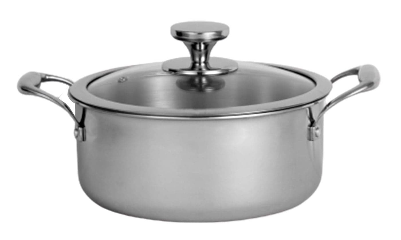 Nirlon Platinum Triply Stainless Steel Casserole with Glass Lid 20 cm28 Liter