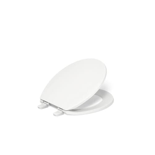 KOHLER 20111-0 Brevia, Slow Close Toilet Seat, Round Toilet Seat, Grip-Tight Bumpers Quick-Attach Hardware, White