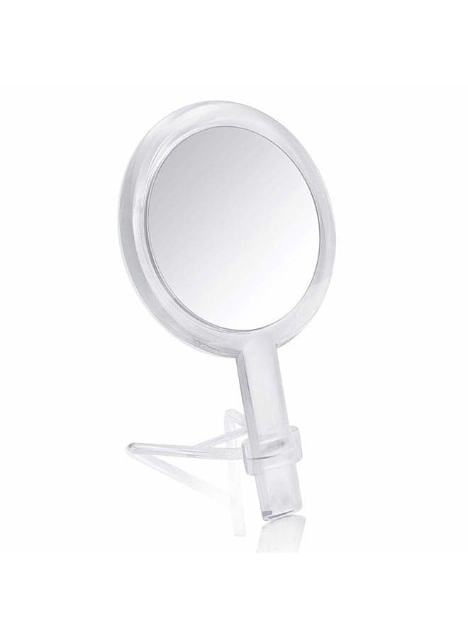 1X & 10X Magnifying Double Side Handheld Makeup Mirror with Stand, Clear
