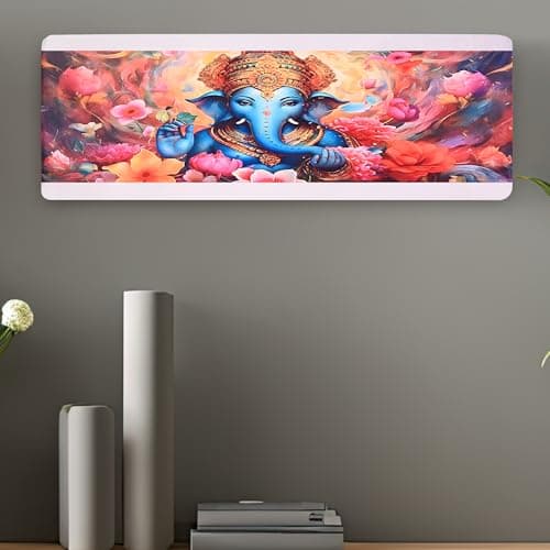 Da Anushi Printed Split Ac Cover Indoor Unit For 1.5 Ton Capacity AC, Inner Unit Ac Cover, All Weather Cover/Attractive Digital Prints/Dustproof/Silken water-resistant Split Ac Cover (Multi Blue)