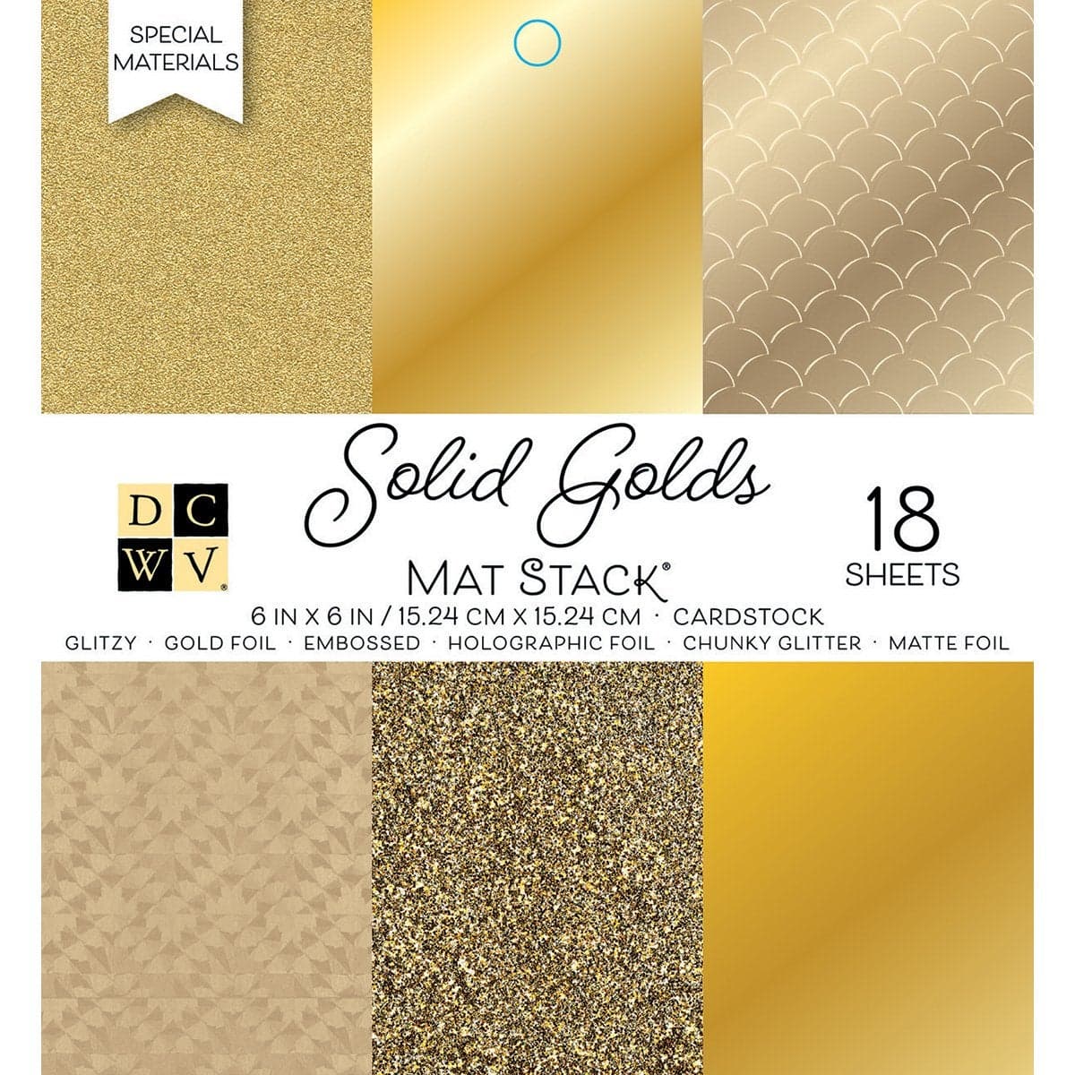 DCWV PS06000120 6 x 6 Gold Cardstock Stack
