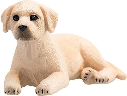 MOJO Yellow Labrador Puppy Realistic Domesticated Animal Hand Painted Toy Figurine