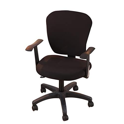 Jinzio Computer Office Chair Cover - Split Protective & Stretchable Cloth Polyester Universal Desk Task Chair Chair Covers Stretch Rotating Chair Slipcover, Black