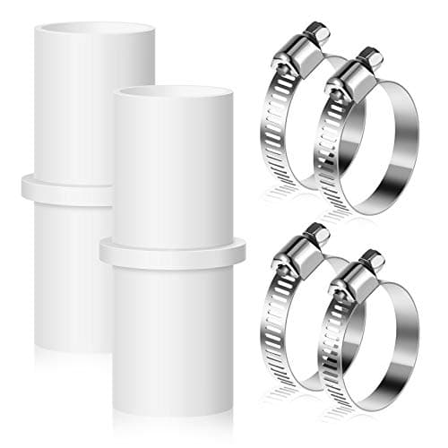 2 Pieces Washing Machine Drain Hose Connectors, Fit for 0.8 Inch, Hose Washer Extension Adapter with 4 Pieces Drain Hose Clamps for Washing Machine Dishwasher Water Pipe