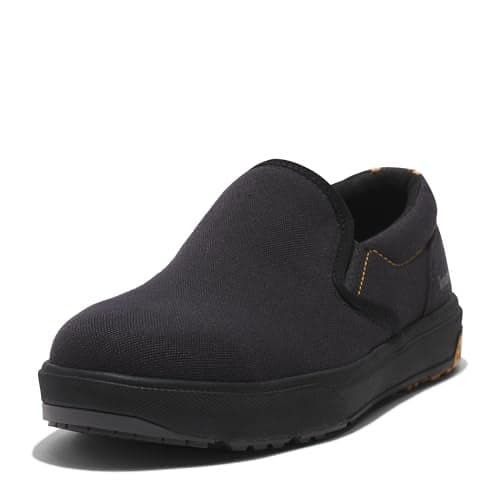 Timberland PRO Men's Berkley Slip-On Composite Safety Toe Industrial Casual Work Shoe, Grey/Yellow-2024 NEW, 3.5W