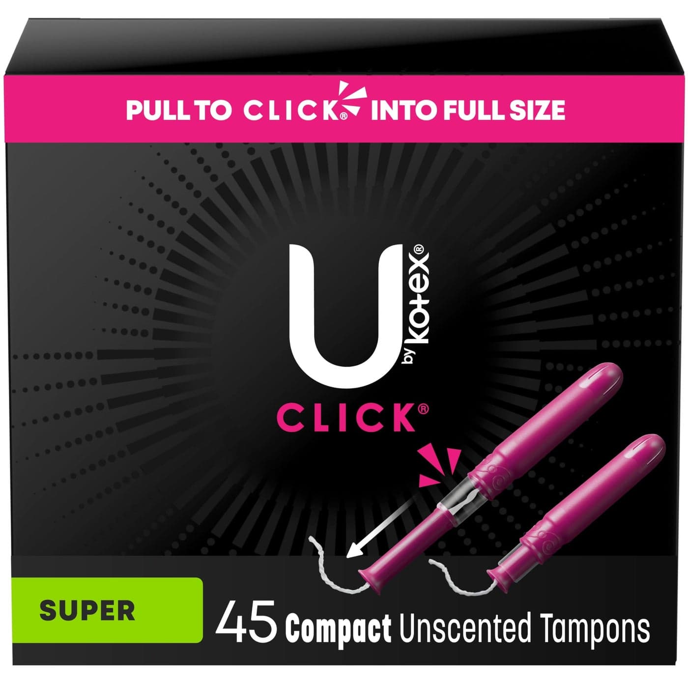 U by Kotex Tampons Click Compact Super Absorbency Unscented 45 Count
