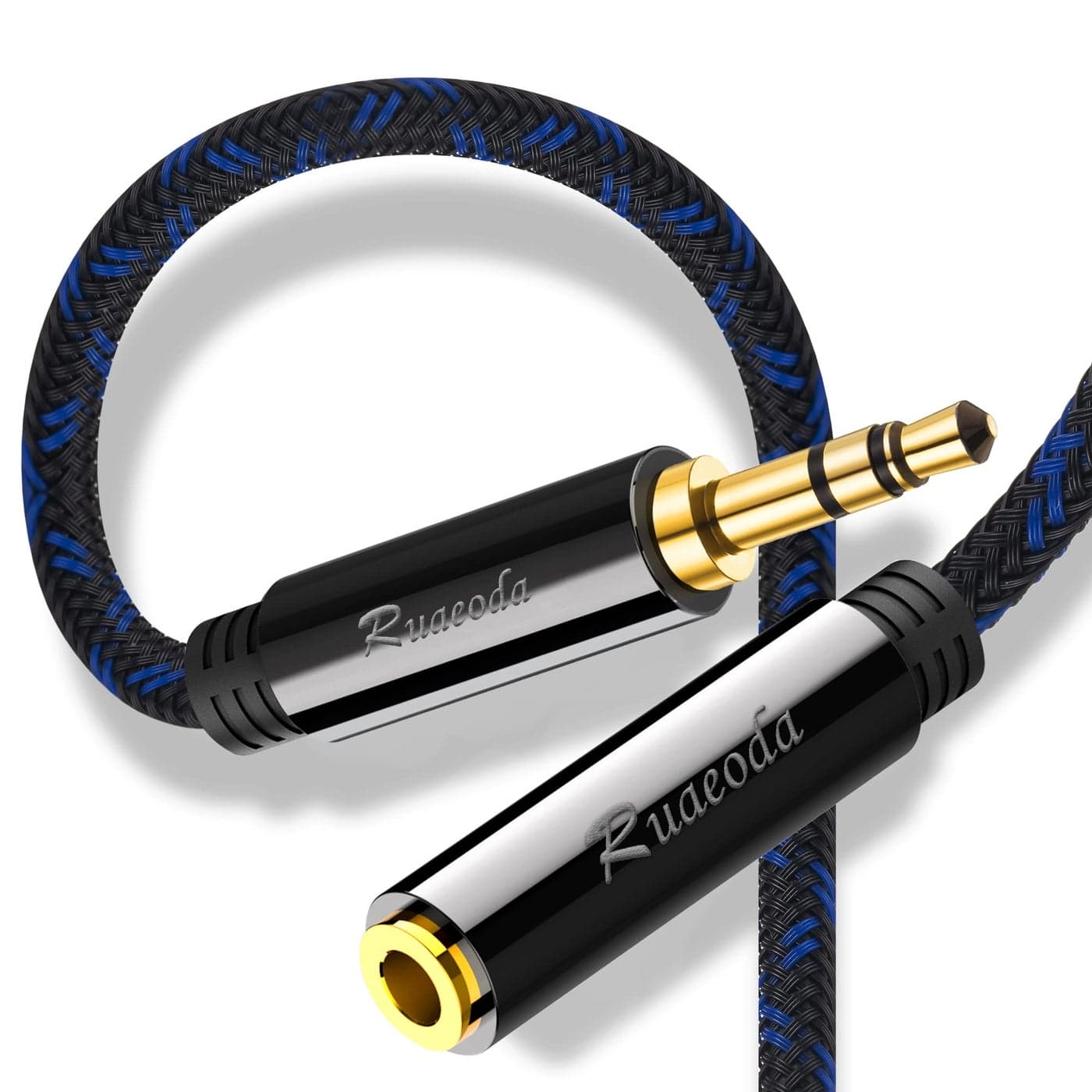 Ruaeoda 3.5 Male to Female AUX Extension Cable 10 ft,Double Shielded Braid 3.5mm Auxiliary Stereo Audio Headphone Extension Cable Nylon Braided Auxiliary Male to Female Long AUX Extension Cord