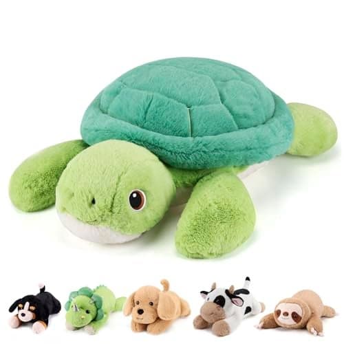 gnomantic Turtle Weighted Stuffed Animals 22 Inch 45 Pounds Weighted Plushies Sea Turtle Stuffed Animal Big Tortoise Plush Pillow Cute Plush Toys Gifts for Kids Adults 22 45 lbs