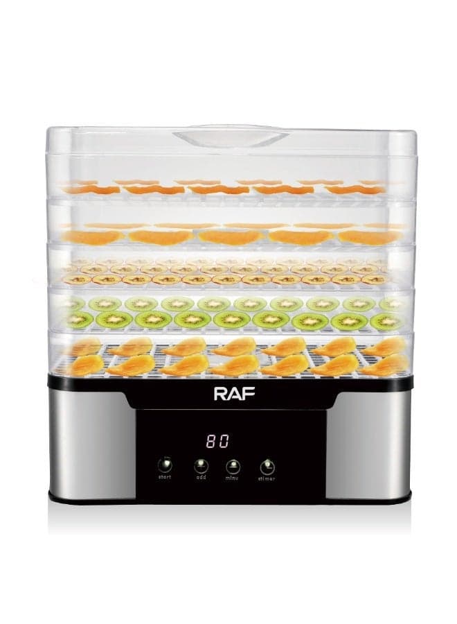 RAF R.6801 Electric Dried Fruit Machine 6 BPA-Free Drying Trays Digital Food Dehydrator With Adjustable Heat Timer For Fruits Vegetables Mushrooms Herbs Meat And Pet Treats 1 Piece