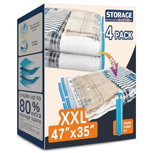 XXL Jumbo Vacuum Storage Bags 47X35 Extra Large Space Bags for Blanket Bedding Comforters 4XXL