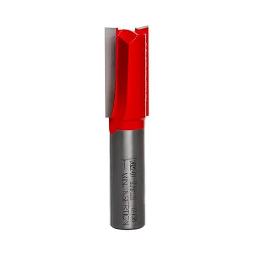 Freud 12-138: 5/8" (dia.) Double Flute Straight Bit with 1/2" shank, 1-1/4" carbide height Red