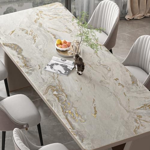 VaryFloral Beige Gold Gray Marble Contact Paper for Countertops 118x393 Peel and Stick Marble Wallpaper Waterproof Self Adhesive Marble Vinyl Wrap Luxury Modern Contact Paper for Kitchen Desk Table