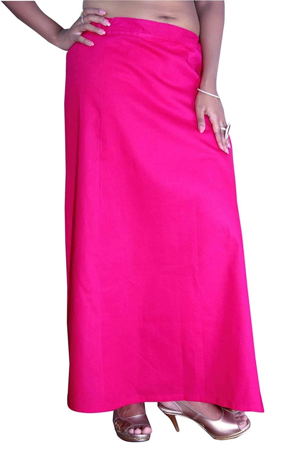 DESI DHANG Women Cotton Readymade Saree Petticoats(Free Size) (Pink)