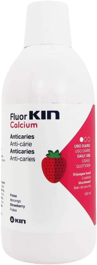 Fluor Kin Calcium Mouthwash Strawberry Flavour for Children 500ml