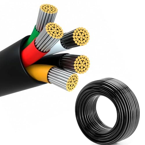 16 Gauge Wire, 5-Conductor Electrical Wire. 16 AWG Stranded Flexible PVC Tinned Copper 16/5 Cord Extension Cable is Used for LED Lamp Lighting, Automotive, Speaker, Audio, Power, etc. (33FT - 10M).