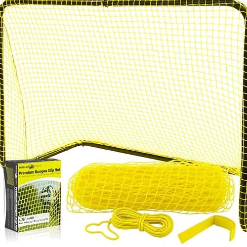 Park & Sun Sports Bungee-Slip-Net Replacement Nylon Goal Net: Soccer/Multi-Sport Goal, Yellow, 54" W x 44" H x 24" D