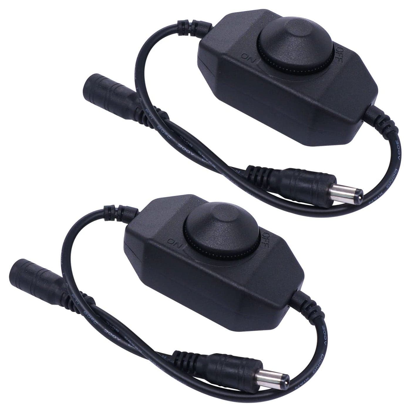 DHRUVPRO LED Strip Lights Dimmer DC12V24V Rotary Dimmer Switch for LED Strip Lights LED Rope Light 3528 5050 5630 Black K018BK Pack of 2