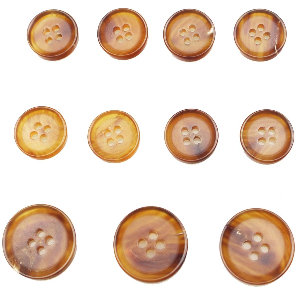 KENDANY 11 Pieces Genuine Natural Horn Blazer Suits Button Set for Blazer Sport Coat Uniform Jacket Light Brown 2