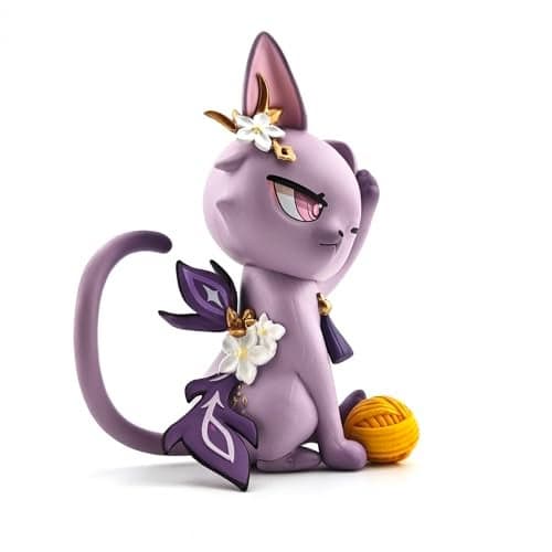 GOLEHS Genshin Impact Cat Figurine - 3.75" Cute Anime Collectible Figure, Diluc/Childe/Keqing, Gift for Fans and Cat Lovers,