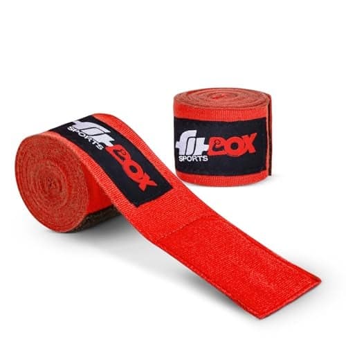 FitBox Sports Boxing Wraps - Punching Wraps Hand & Wrist Wraps - Protectors (Red)
