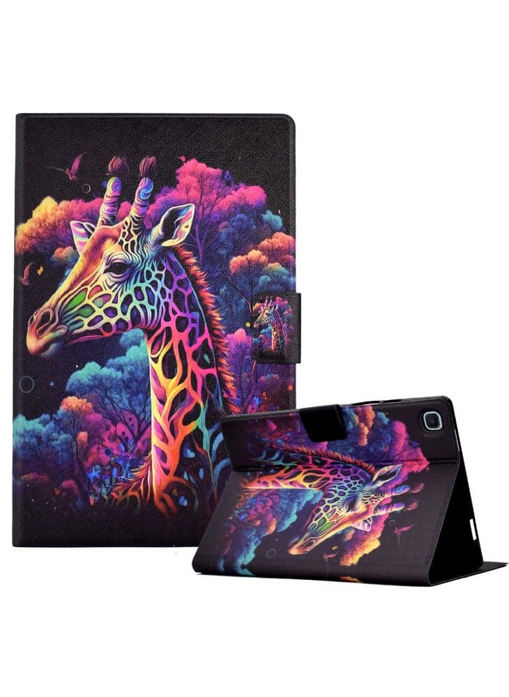 Leather Flip Cover for Samsung Galaxy Tab S6 Lite (2024)/S6 Lite (2022)/S6 Lite (2020) (SM-P610/615) Case Pattern Printed - Giraffe