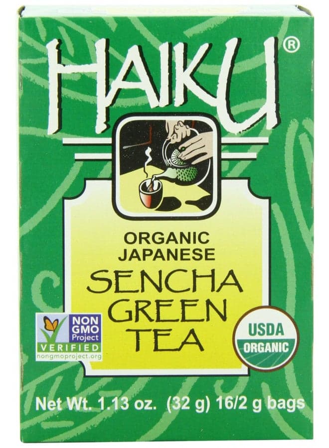 Haiku Organic Tea, Japanese Sencha Green, 16 Teabags (Pack of 6)