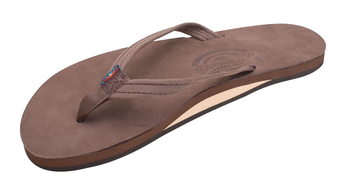 Rainbow Sandals Womens Womens Premier Leather Single Layer Narrow Expresso Size Size 11 1175
